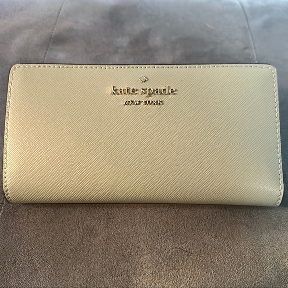 Kate Spade- Bailey Large Slim Bifold Wallet—COLOR: Sage Green - Picture 1 of 3